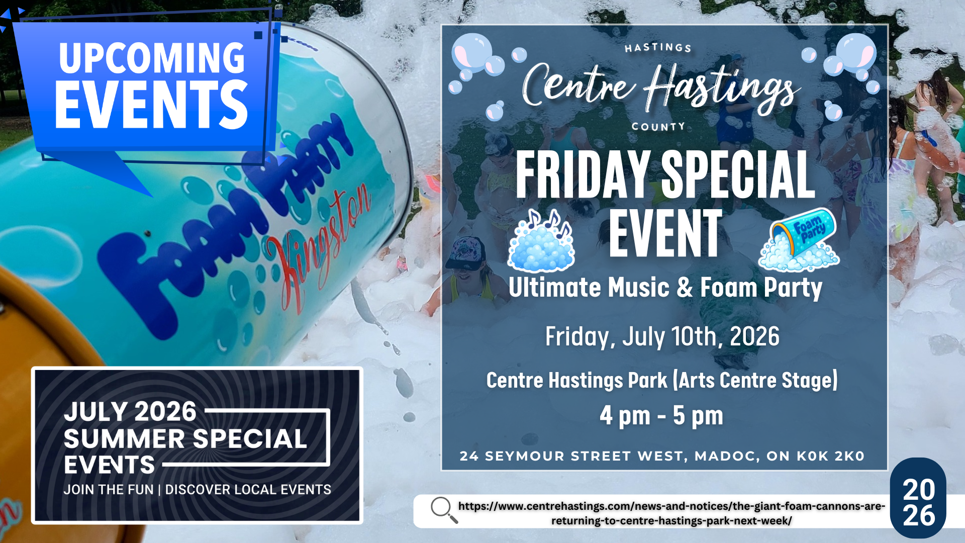 The Giant Foam Cannons Are Returning to Centre Hastings Park Next Week!