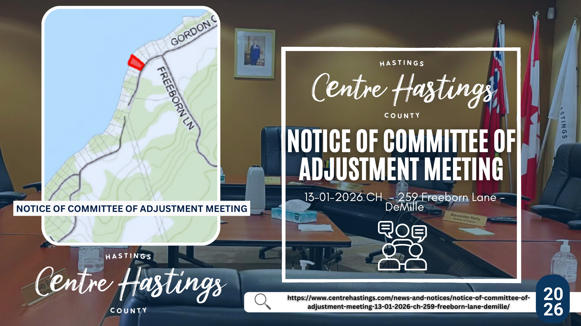 NOTICE OF COMMITTEE OF ADJUSTMENT MEETING: 13-01-2026 CH - 259 Freeborn Lane - DeMille