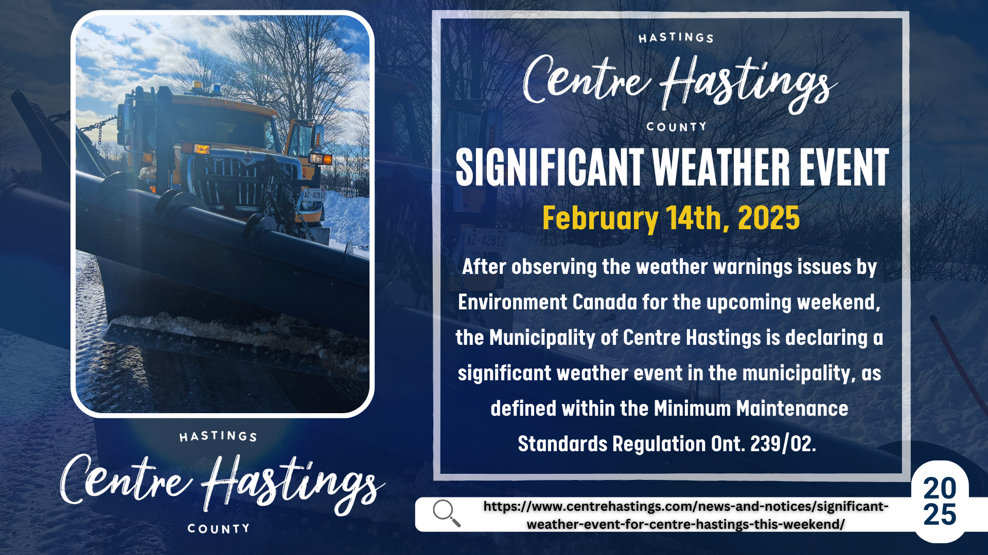 Significant Weather Event For Centre Hastings This Weekend