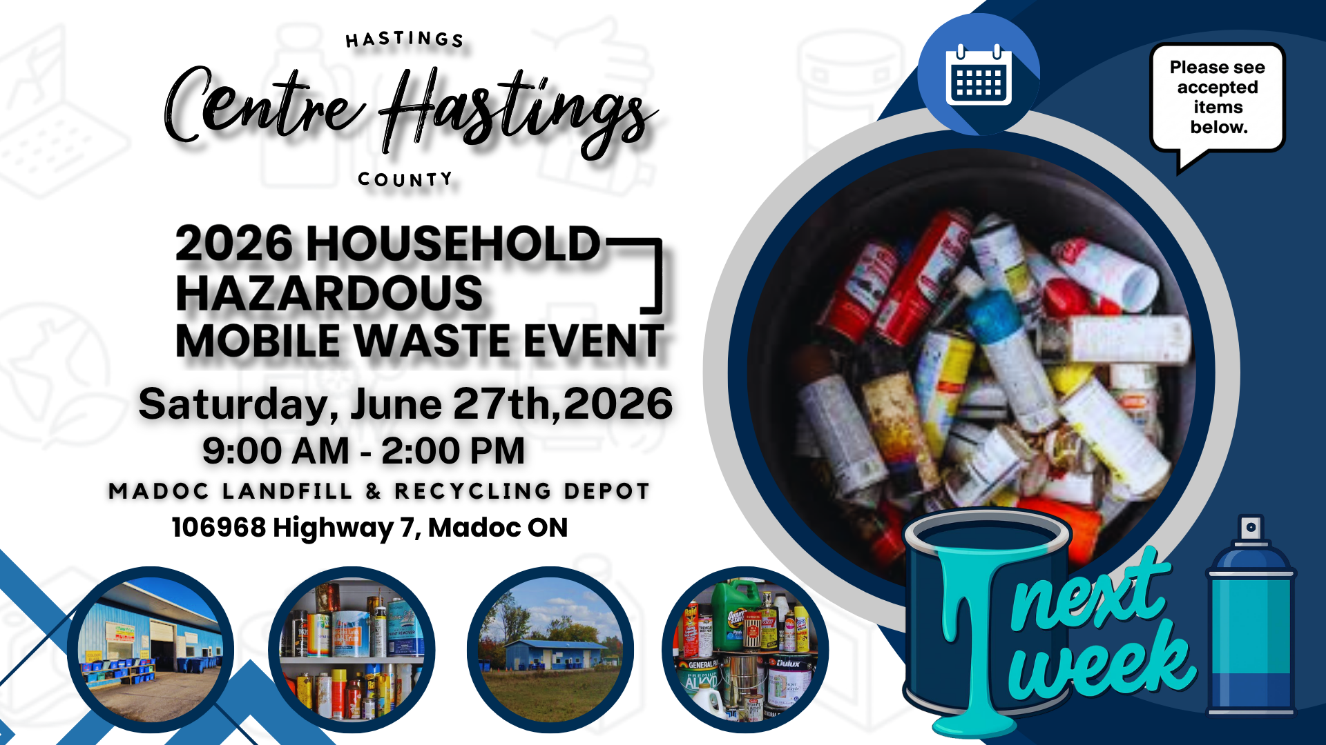 NEXT WEEKEND: Household Hazardous Waste Event – June 27, 2026