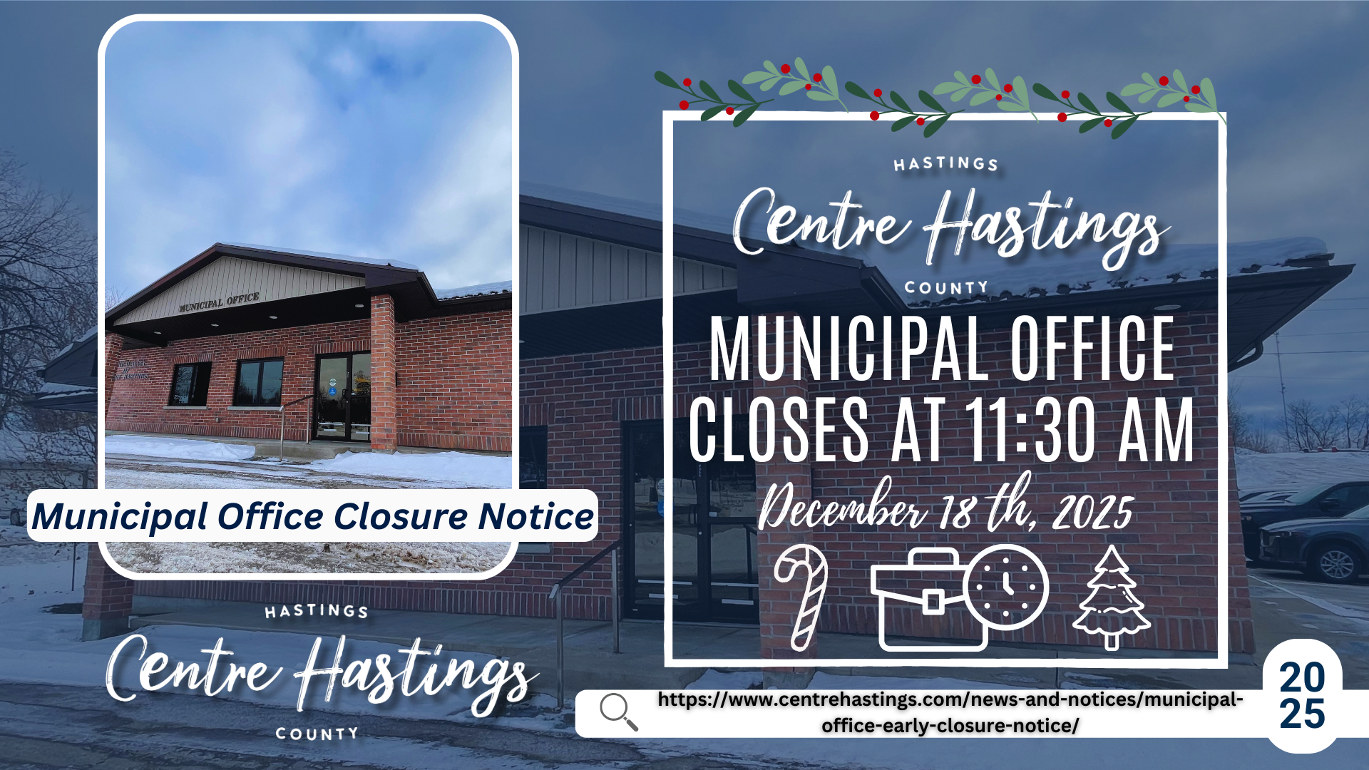 Municipal Office Early Closure Notice