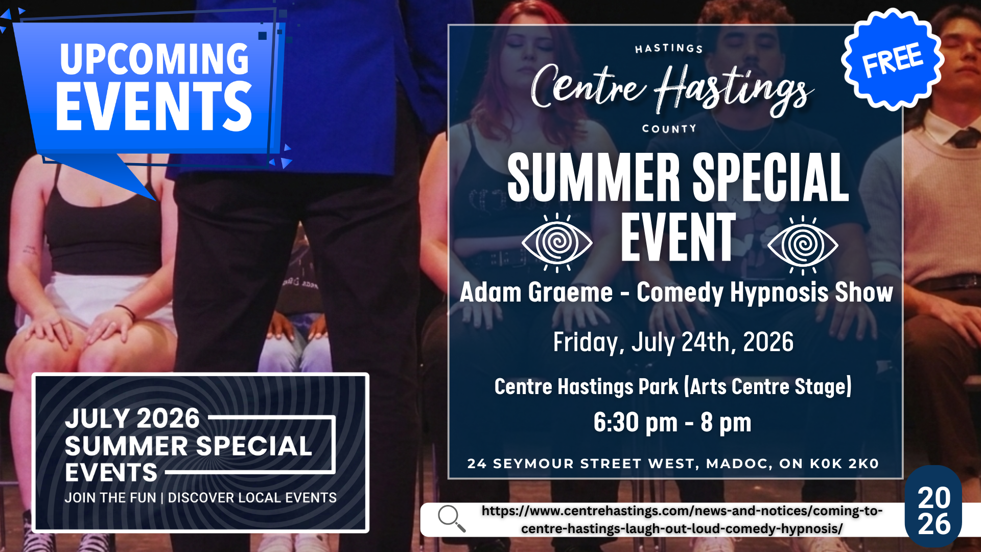 Coming to Centre Hastings: Laugh Out Loud Comedy Hypnosis!
