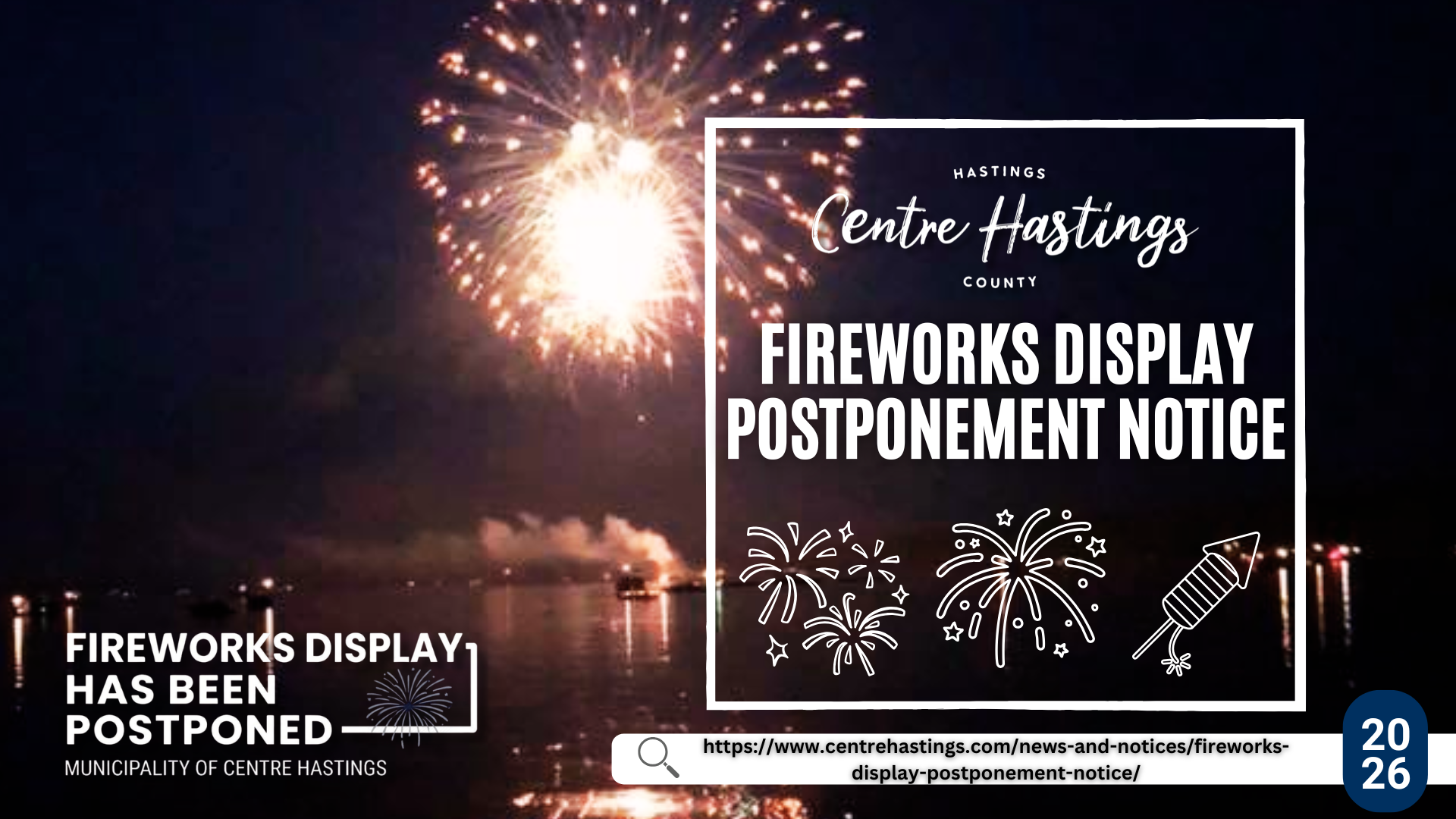 Fireworks Display Postponement Notice