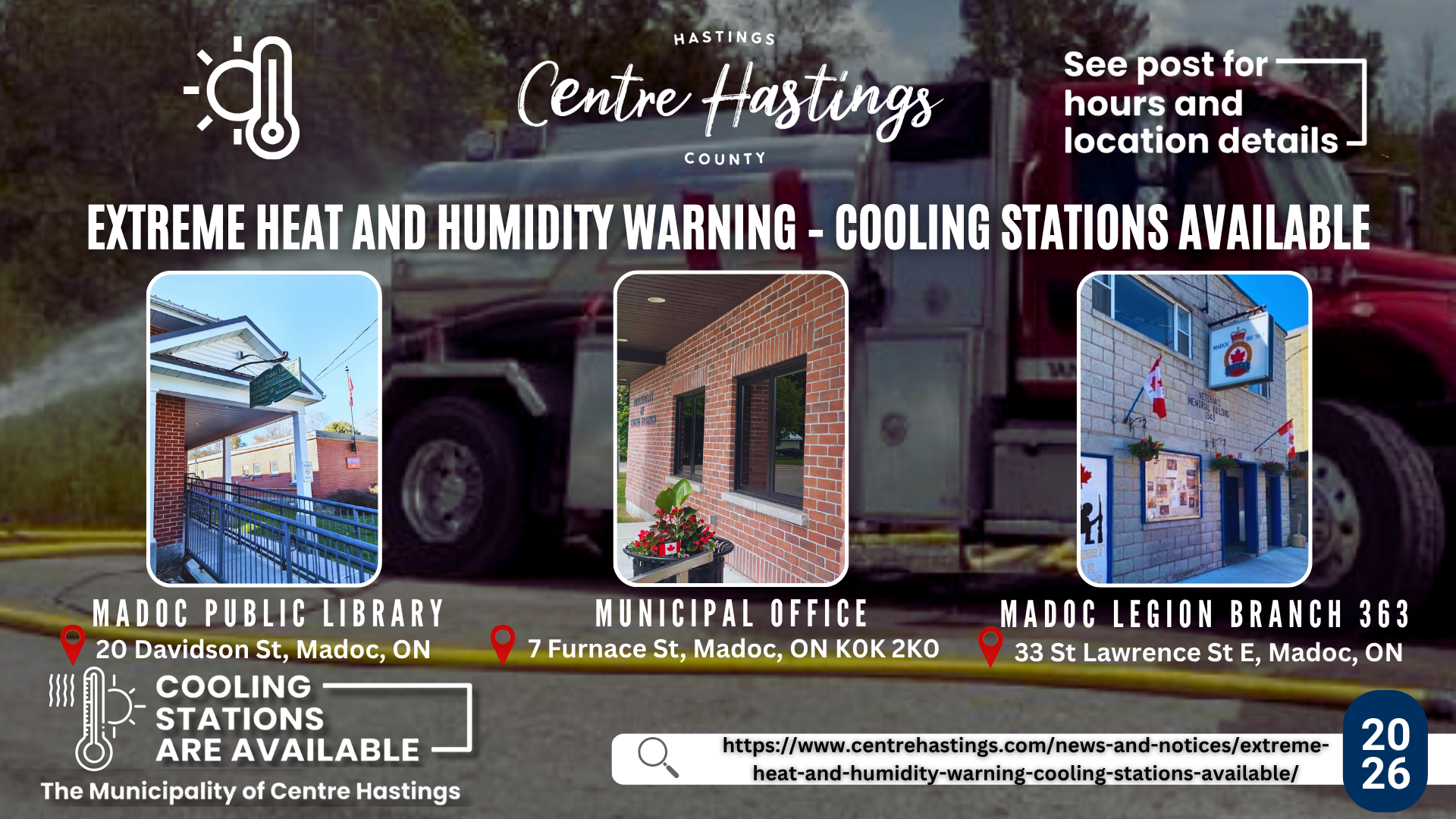 Extreme Heat and Humidity Warning – Cooling Stations Available