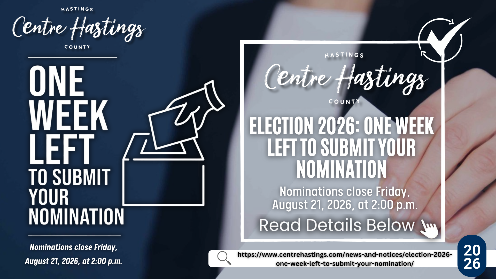 Election 2026: One Week Left to Submit Your Nomination