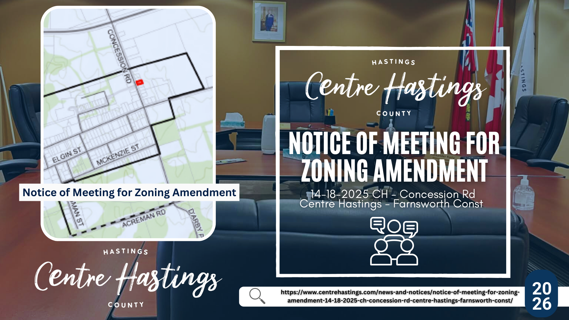 Notice of Meeting for Zoning Amendment: 14-18-2025 CH - Concession Rd Centre Hastings - Farnsworth Const 