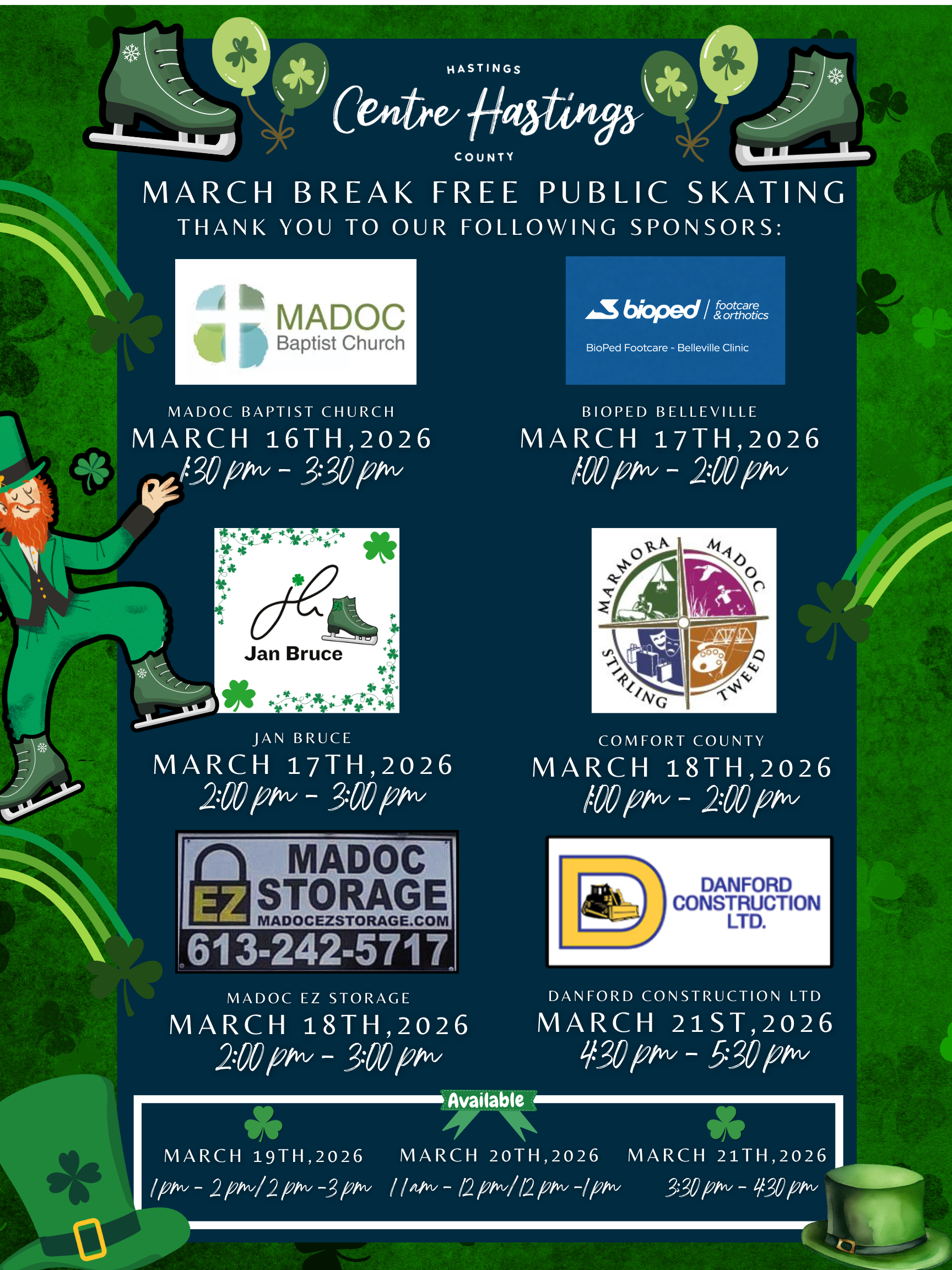  Free March Break Public Skating 2026