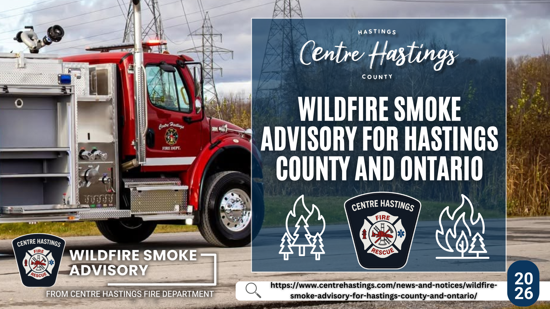 Wildfire Smoke Advisory for Hastings County and Ontario