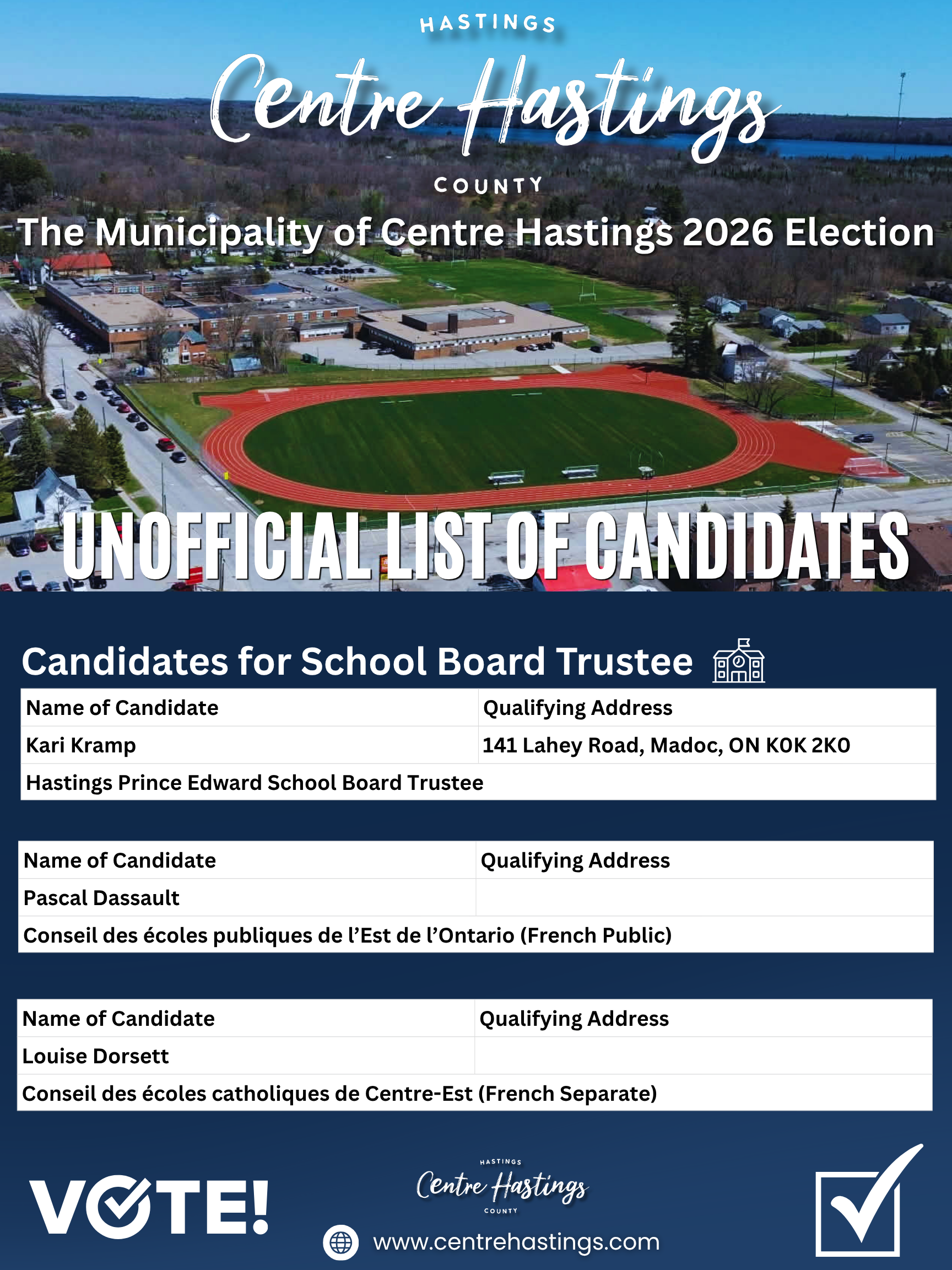  2026 Municipal Elections | School Board Trustee Candidates 