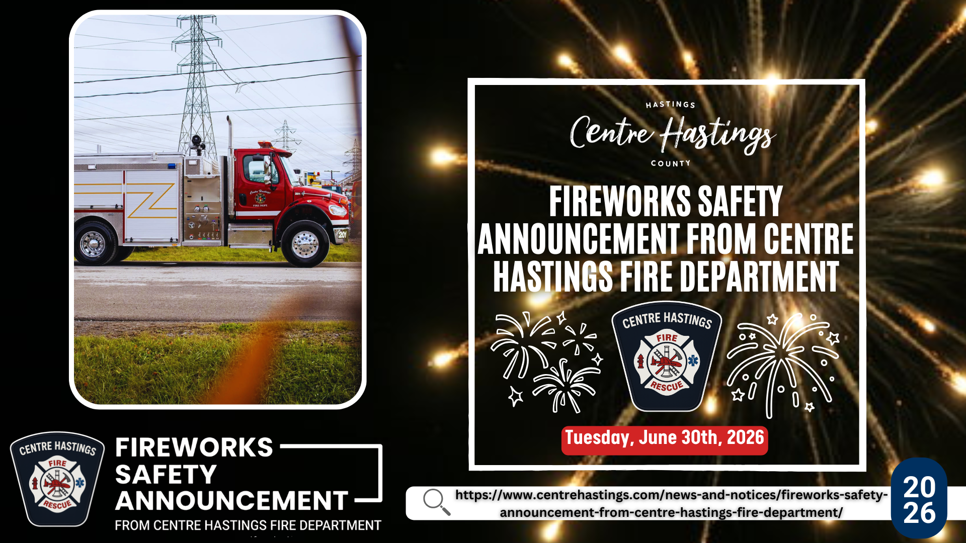  Fireworks Safety Announcement From Centre Hastings Fire Department