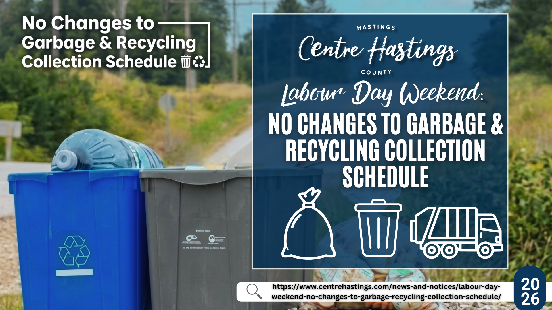 Labour Day Weekend: No Changes to Garbage & Recycling Collection Schedule